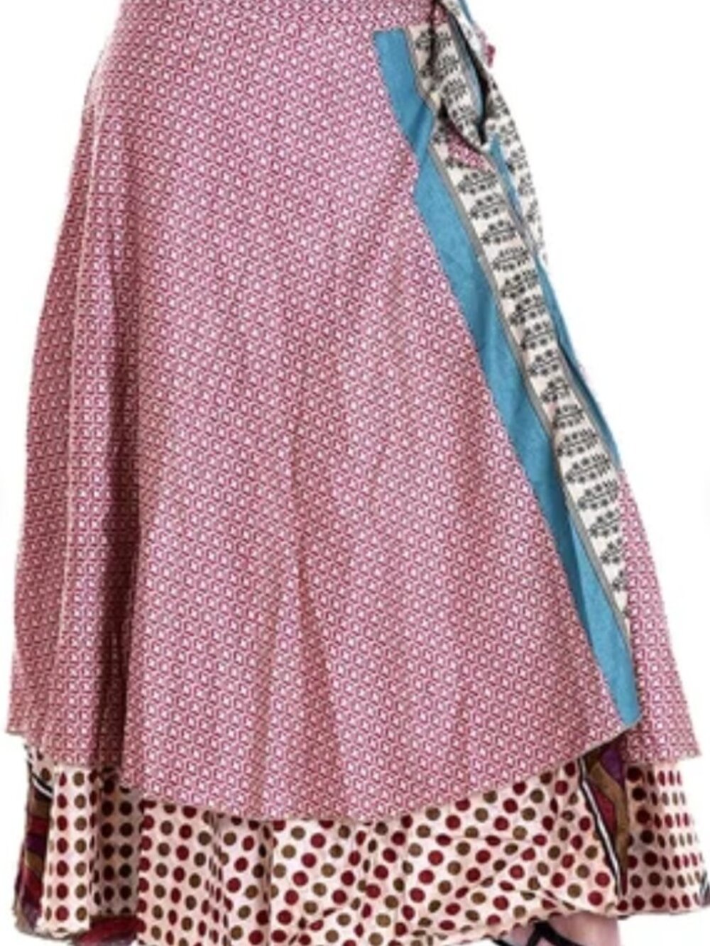 Magic Sari Wrap Skirt Upcycled Repurposed Vintage Hand Crafted Silk Reversible